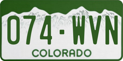 CO license plate 074WVN