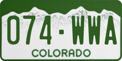 CO license plate 074WWA