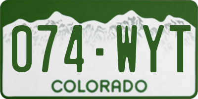 CO license plate 074WYT