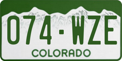 CO license plate 074WZE