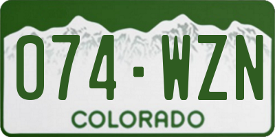 CO license plate 074WZN