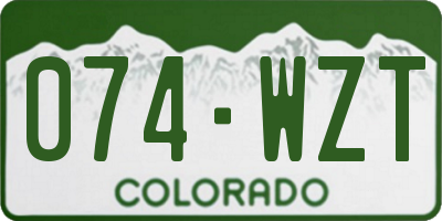 CO license plate 074WZT