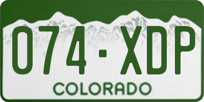 CO license plate 074XDP