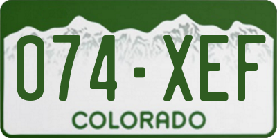 CO license plate 074XEF