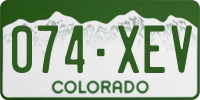 CO license plate 074XEV