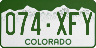 CO license plate 074XFY