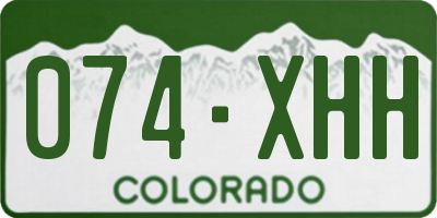 CO license plate 074XHH