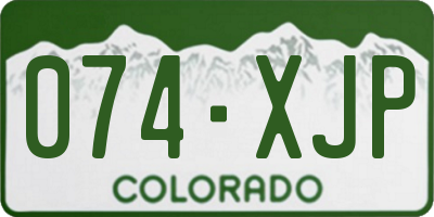 CO license plate 074XJP