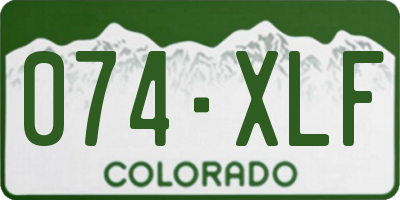 CO license plate 074XLF