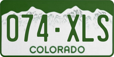 CO license plate 074XLS
