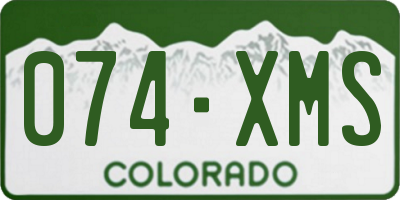 CO license plate 074XMS