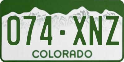 CO license plate 074XNZ