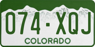 CO license plate 074XQJ