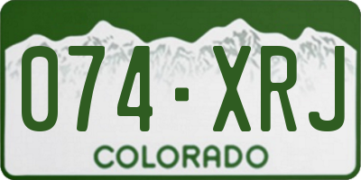 CO license plate 074XRJ