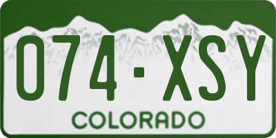 CO license plate 074XSY
