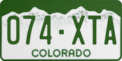CO license plate 074XTA