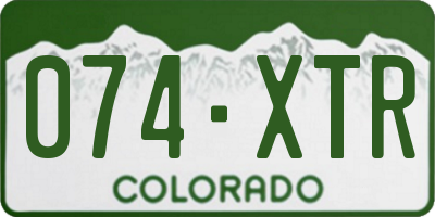 CO license plate 074XTR