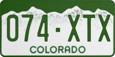 CO license plate 074XTX