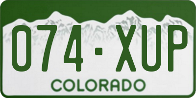 CO license plate 074XUP