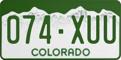 CO license plate 074XUU