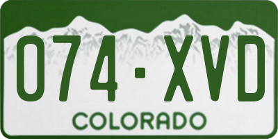 CO license plate 074XVD