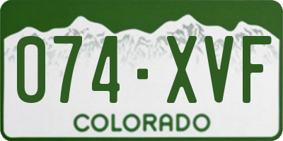 CO license plate 074XVF