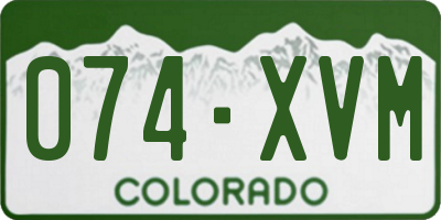 CO license plate 074XVM
