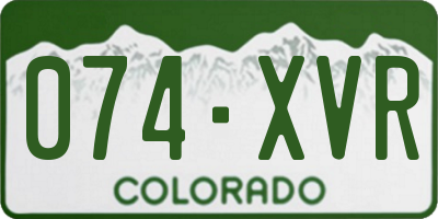 CO license plate 074XVR
