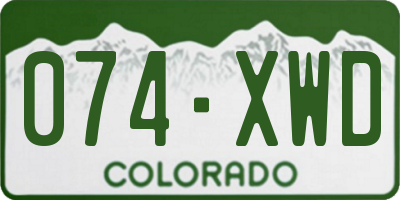 CO license plate 074XWD