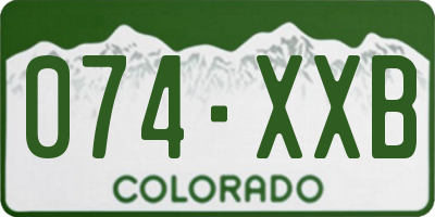 CO license plate 074XXB