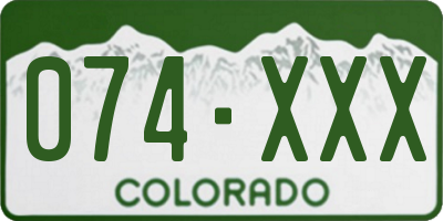 CO license plate 074XXX
