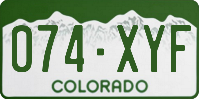 CO license plate 074XYF