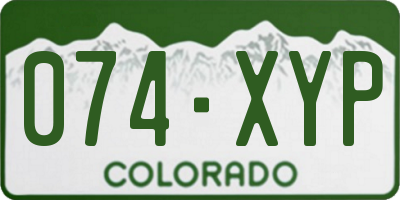 CO license plate 074XYP