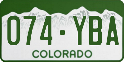 CO license plate 074YBA