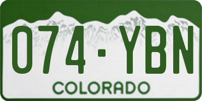 CO license plate 074YBN
