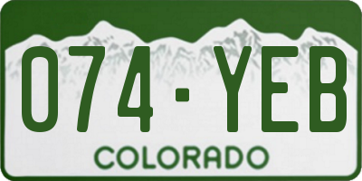 CO license plate 074YEB