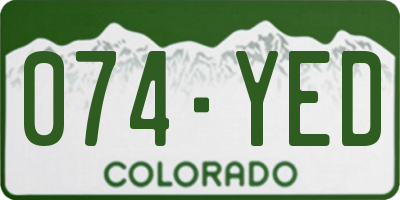 CO license plate 074YED