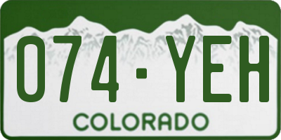 CO license plate 074YEH
