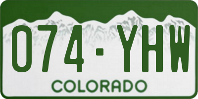 CO license plate 074YHW