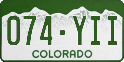 CO license plate 074YII