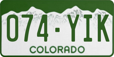CO license plate 074YIK