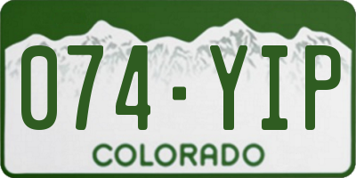 CO license plate 074YIP