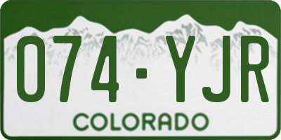 CO license plate 074YJR