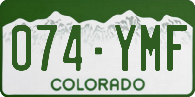 CO license plate 074YMF