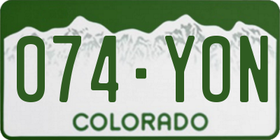 CO license plate 074YON