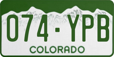 CO license plate 074YPB