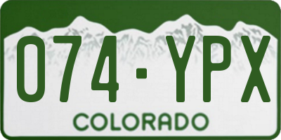 CO license plate 074YPX