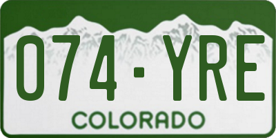 CO license plate 074YRE