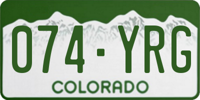 CO license plate 074YRG