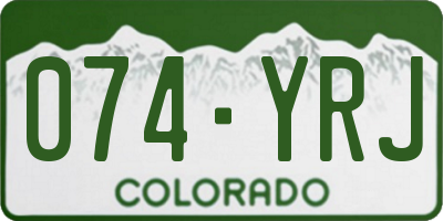 CO license plate 074YRJ